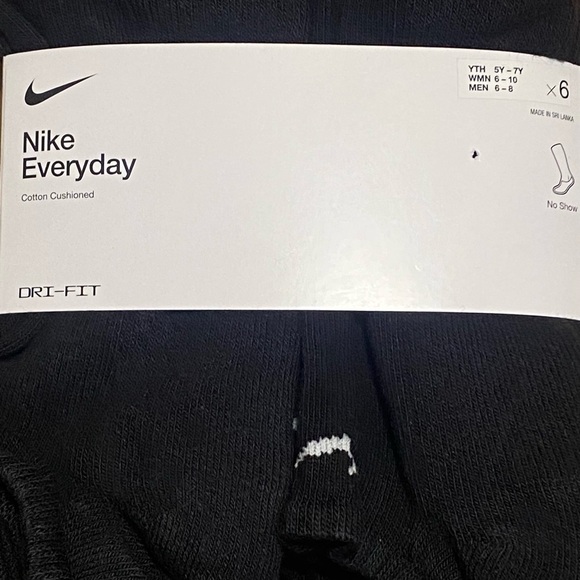 Nike dri fit cushioned no show ankle socks 6 pack 6 pairs - Picture 5 of 9